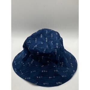UNBRANDED Unisex Adult Navy Blue Printed Casual Bucket Hat SZ OS